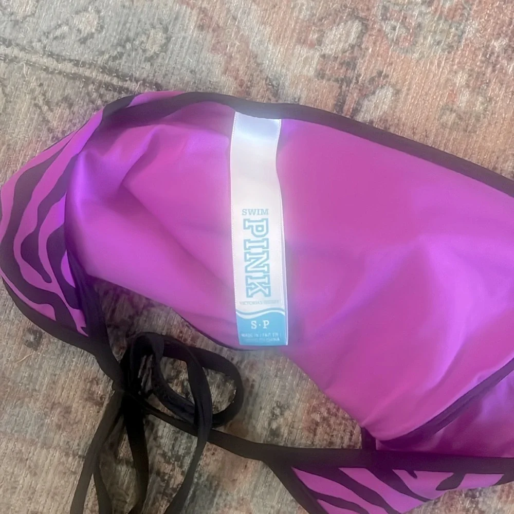Victoria's Secret PINK Like New Purple & Black Zebra Bikini Size Small - Picture 7 of 7